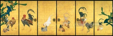 cactus y gallos 1789 Ito Jakuchu Japonés Pinturas al óleo